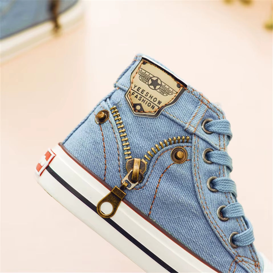 2025 Canvas Children Shoes Sport Breathable Boys Sneakers Brand Kids Shoes for Girls Jeans Denim Casual Child Flat Boots