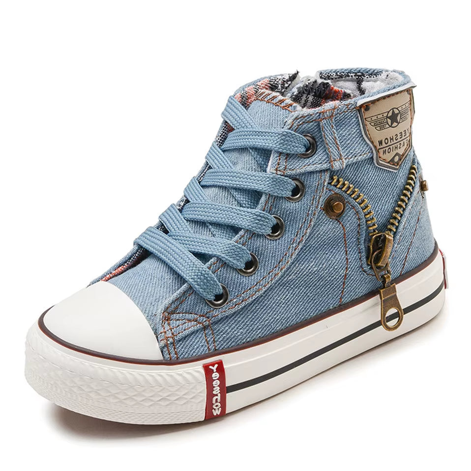 2025 Canvas Children Shoes Sport Breathable Boys Sneakers Brand Kids Shoes for Girls Jeans Denim Casual Child Flat Boots