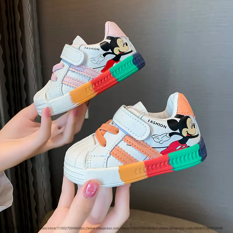 Cartoon Mickey Children Shoes for Boys Girls Sport Sneakers Kids Leisure Autumn Casual Shoes Breathable Running Toddler